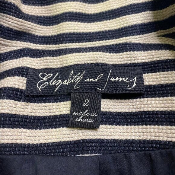 ELIZABETH & JAMES Stripe Ivory/Black Jacket Size 2 - Picture 4 of 13